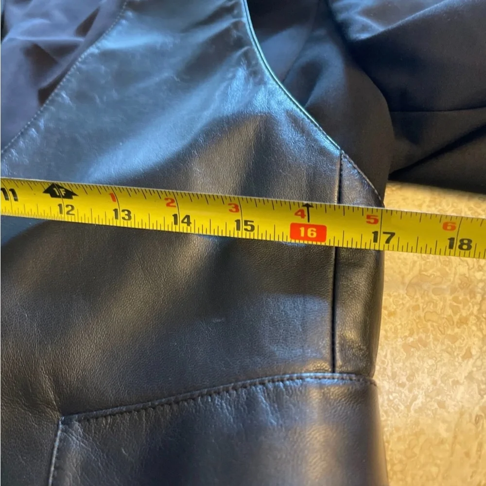 GIANNI VERSACE Leather Top Vest Jacket SZ40 Italy 6 USA Bolero 90s woman’s black - Picture 14 of 16